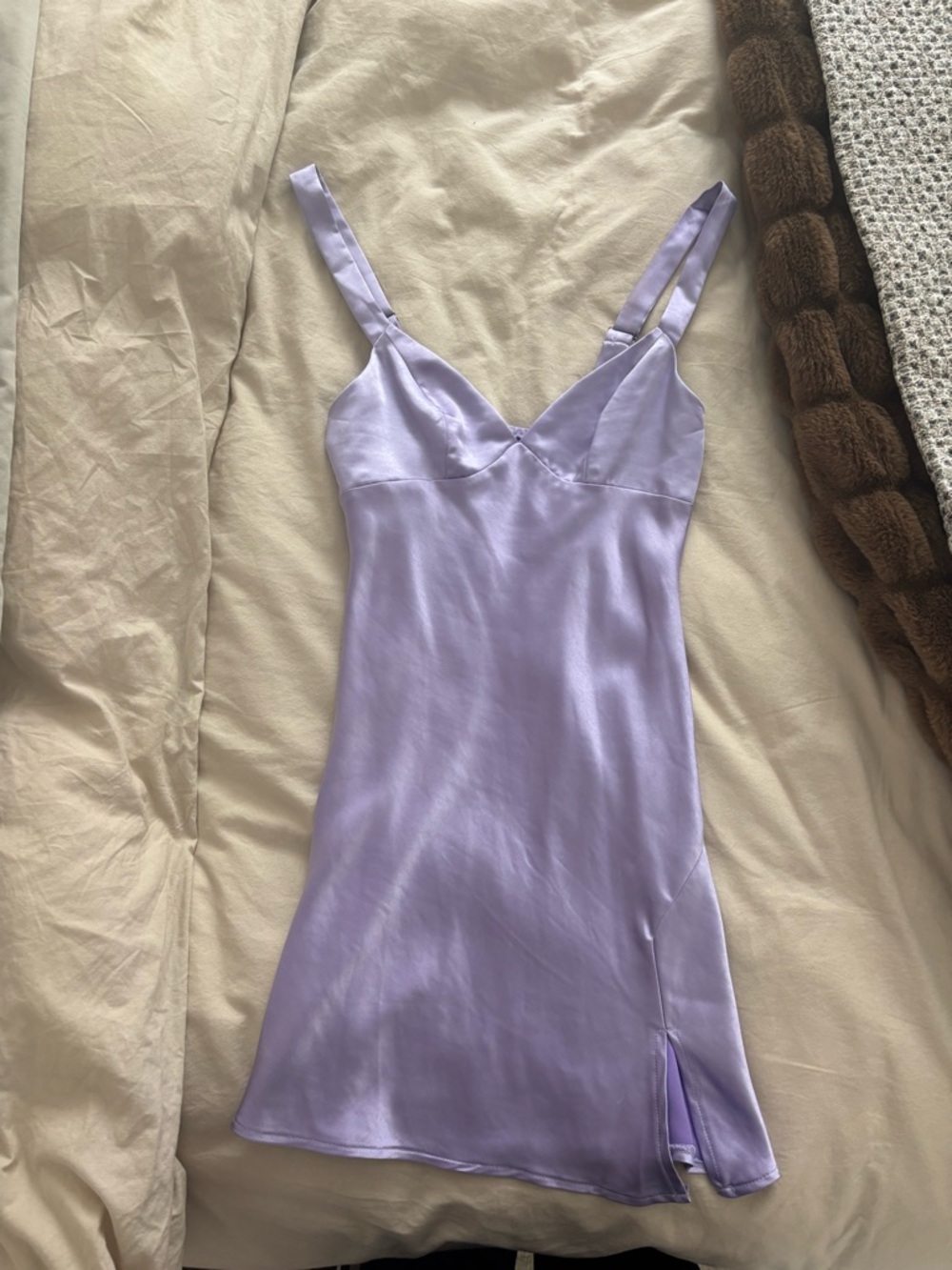 Lavender Satin Slip Dress - Women's Intimates